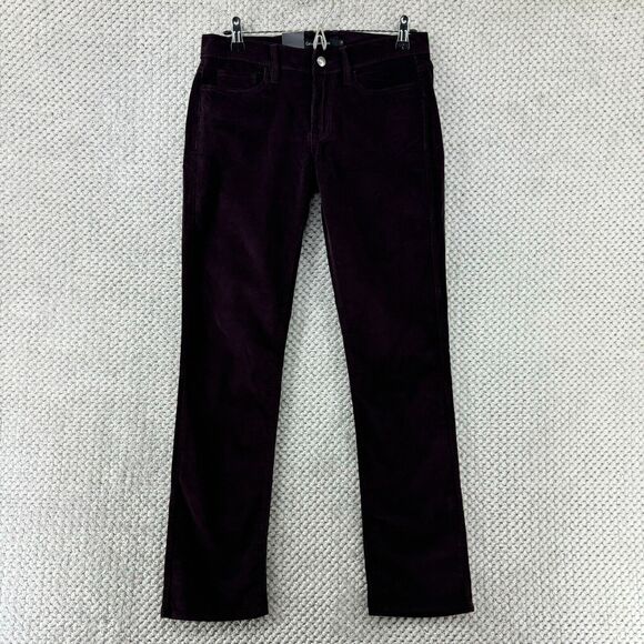 Calvin Klein Jeans Women 6 Spiced Burgundy Corduroy Straight Slim Fit Mid Rise - Picture 1 of 16
